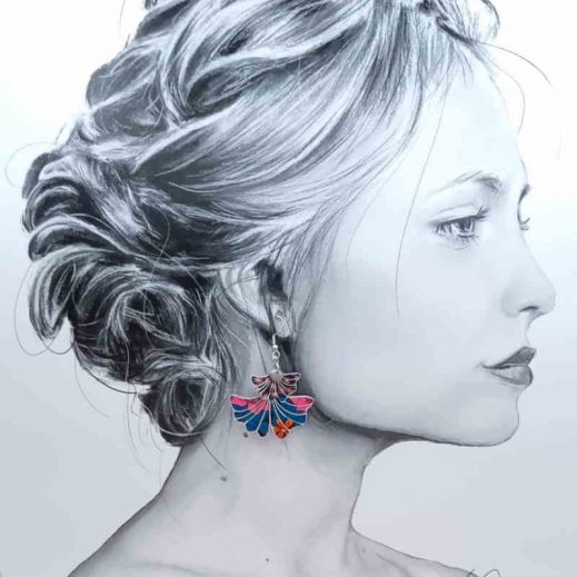 Boucles d'oreilles Ginkgo en Liberty Ciara pétrole Boucles d'oreilles Ginkgo en Liberty Ciara pétrole