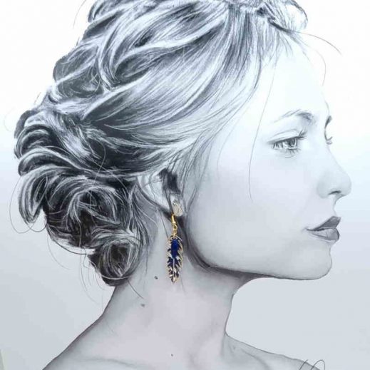 boucles d'oreilles plumes liberty Capel navy boucles d'oreilles plumes liberty Capel navy