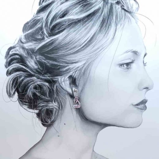 Boucles d'oreilles Mini loup en liberty Star anise violet Boucles d'oreilles Mini loup en liberty Star anise violet