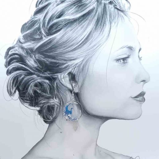 boucles d'oreilles Phoenix en liberty Margareth annie bleu boucles d'oreilles Phoenix en liberty Margareth annie bleu