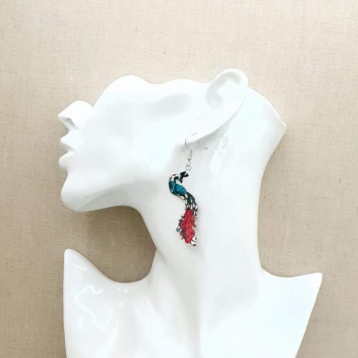 20210408_124817 Boucles d'oreilles Paon liberty Poppy and daisy canard