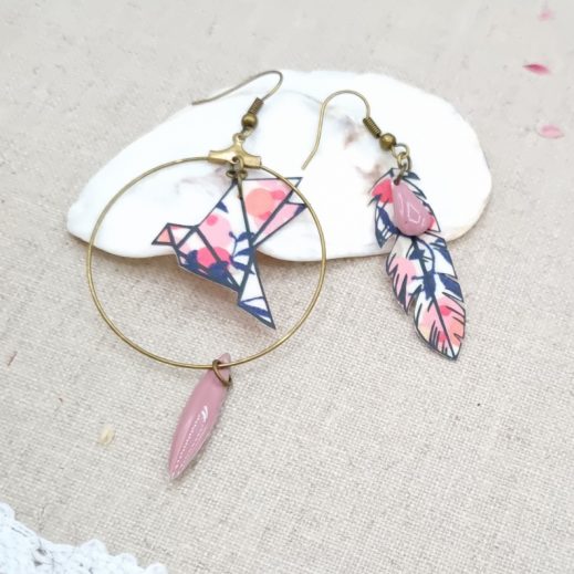 20220223_103052 Boucles d'oreilles oiseau en liberty wiltshire pois de senteur