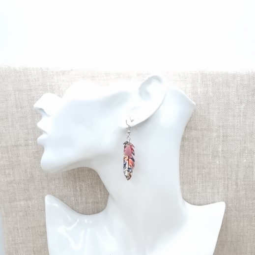 Boucles d'oreilles oiseau en liberty wiltshire pois de senteur Boucles d'oreilles oiseau en liberty wiltshire pois de senteur