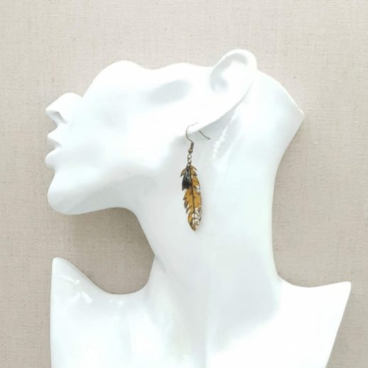 20210502_083202 boucles d'oreilles chouette et plume liberty capel moutarde