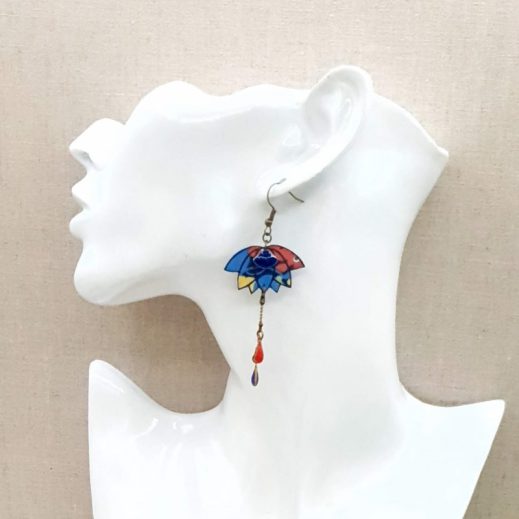 20210617_175333 Boucles d'oreilles lotus en liberty