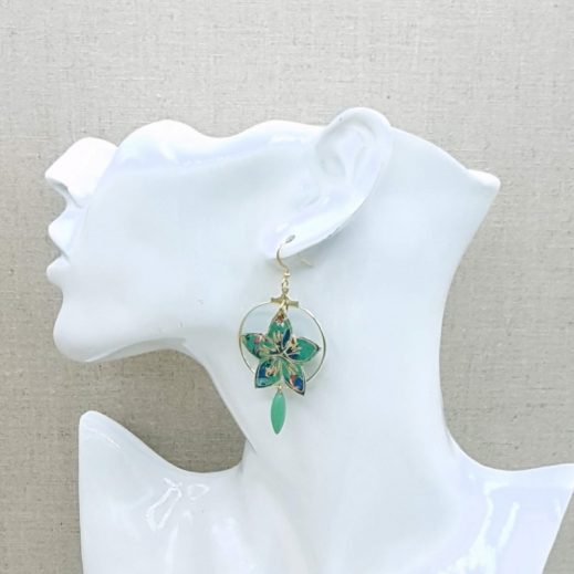 Boucles d'oreilles Libellule et Fleur Boucles d'oreilles Libellule et Fleur