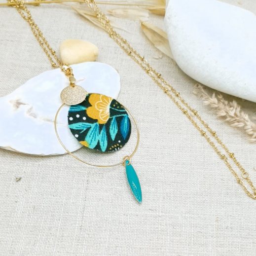 Sautoir cercle tissus Sautoir cercle tissus