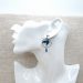 boucles d'oreilles mini colibri et plume liberty Mitsi deep blue