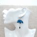 Boucles d'oreilles Ginkgo en tissu Petit Pan Wasabi bleu