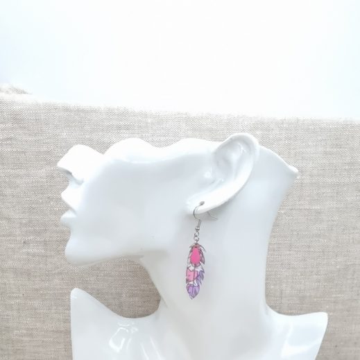 boucles d'oreilles colibri et plumes boucles d'oreilles colibri et plumes