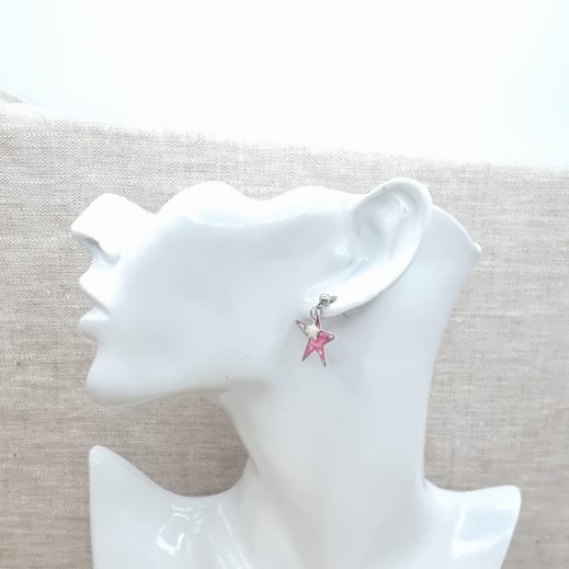 boucles d'oreilles mini licorne et étoile en liberty mitsi valéria rose boucles d'oreilles mini licorne et étoile en liberty mitsi valéria rose