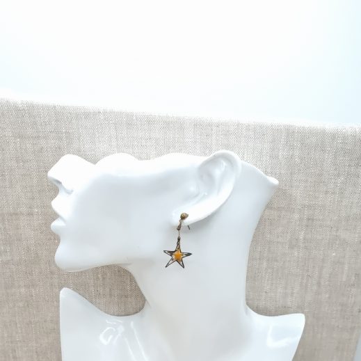 boucles d'oreilles étoiles en liberty Adelajda brown boucles d'oreilles étoiles en liberty Adelajda brown