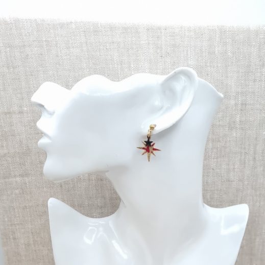 boucles d'oreilles Mini renne et étoile liberty Capel rubis boucles d'oreilles Mini renne et étoile liberty Capel rubis