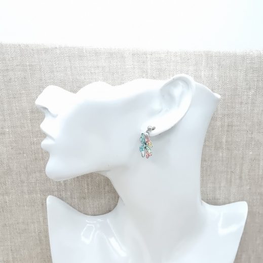 boucles d'oreilles mini mouton et trèfle en liberty michelle Chrysolite boucles d'oreilles mini mouton et trèfle en liberty michelle Chrysolite