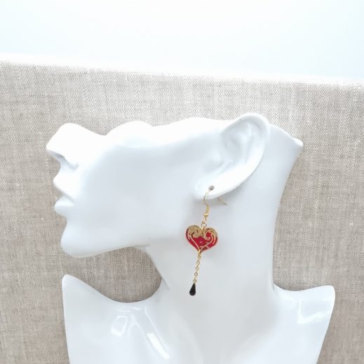 boucles d'oreilles coeur et rose liberty capel rubis boucles d'oreilles coeur et rose liberty capel rubis