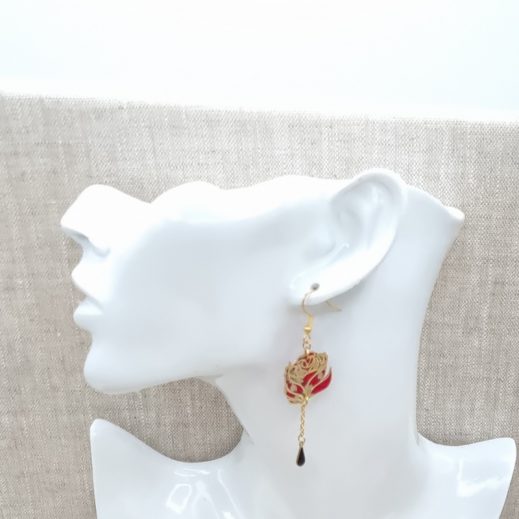 boucles d'oreilles coeur et rose liberty capel rubis boucles d'oreilles coeur et rose liberty capel rubis