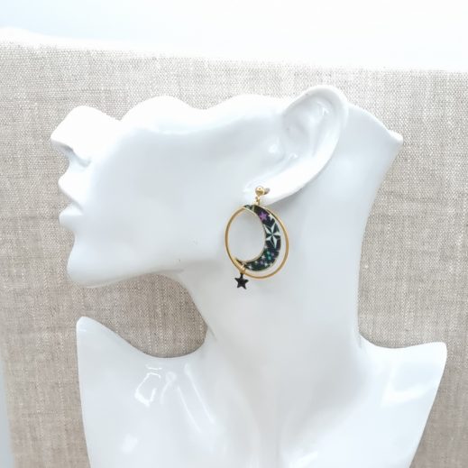 boucles d'oreilles lune en liberty adelajda wish boucles d'oreilles lune en liberty adelajda wish