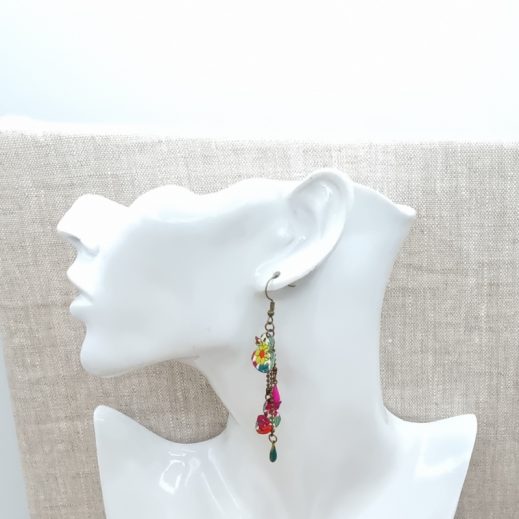 Boucles d'oreilles Canard en liberty Margareth annie Fushia Boucles d'oreilles Canard en liberty Margareth annie Fushia