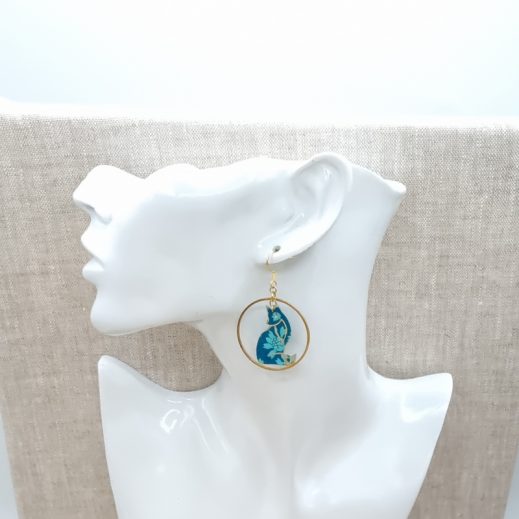 Boucles d'oreilles Renards en liberty Capel canard Boucles d'oreilles Renards en liberty Capel canard