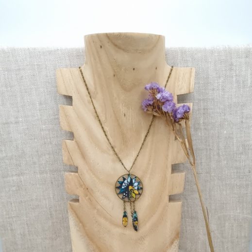 Collier Attrape-rêve en coton Nagoya émeraude Collier Attrape-rêve en coton Nagoya émeraude