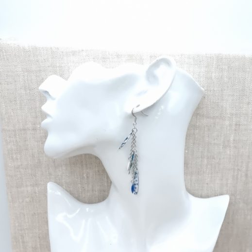 Boucles d'oreilles attrape-rêve adelajda bleu Boucles d'oreilles attrape-rêve adelajda bleu
