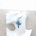 Boucles d'oreilles Hippocampe et Corail en liberty Wasabi bleu