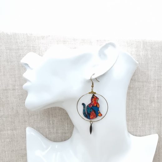 Boucles d'oreilles Chats liberty Ciara pétrole Boucles d'oreilles Chats liberty Ciara pétrole