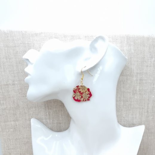 boucles d'oreilles colibri et rose liberty Capel rubis boucles d'oreilles colibri et rose liberty Capel rubis