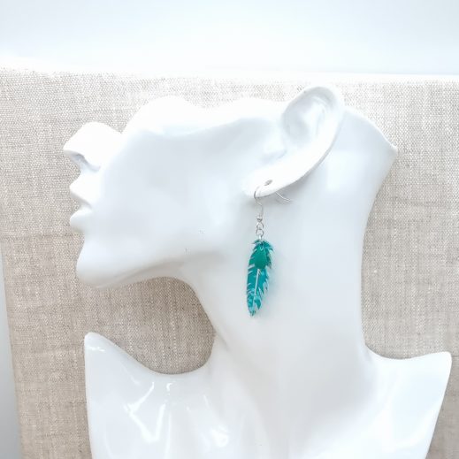 boucles d'oreilles colibri et plume petit pan hanako menthe boucles d'oreilles colibri et plume petit pan hanako menthe