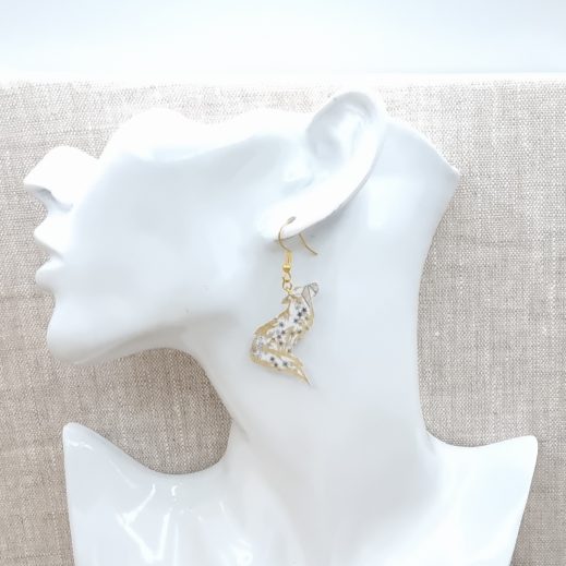 Boucles d'oreilles Lune et Loup en liberty adelajda clair de lune Boucles d'oreilles Lune et Loup en liberty adelajda clair de lune