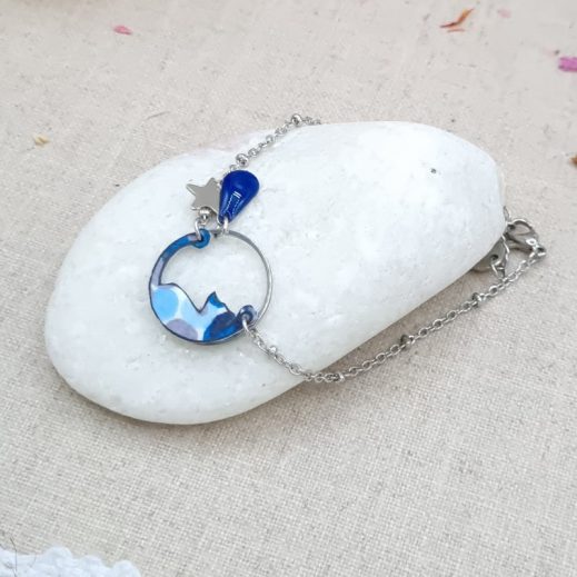 Bracelet fin chat en Liberty wiltshire curaçao Bracelet fin chat en Liberty wiltshire curaçao