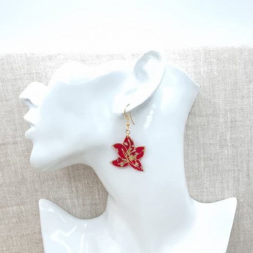 boucles d'oreilles orchidées en liberty Capel rubis boucles d'oreilles orchidées en liberty Capel rubis