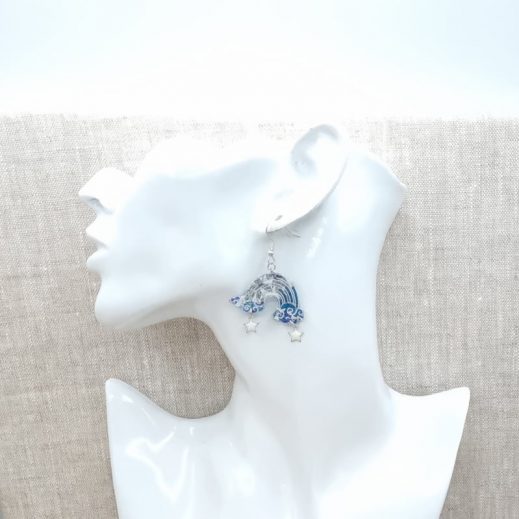 boucles d'oreilles arc en ciel et nuage liberty Margareth annie bleu boucles d'oreilles arc en ciel et nuage liberty Margareth annie bleu