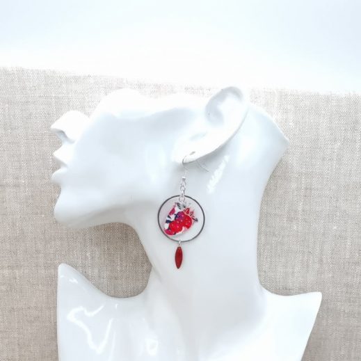 boucles cérise et fraise en liberty wiltshire rouge boucles cérise et fraise en liberty wiltshire rouge