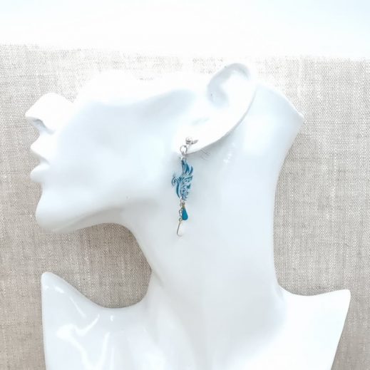 Boucles d'oreilles Mini Phoenix en liberty Capel canard Boucles d'oreilles Mini Phoenix en liberty Capel canard