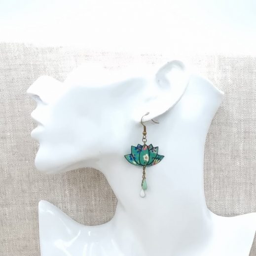 boucles d'oreilles colibri et lotus liberty Donna leigh jade boucles d'oreilles colibri et lotus liberty Donna leigh jade