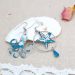 Boucles d'oreilles pieuvre poulpe et étoile de mer en petit pan osami turquoise
