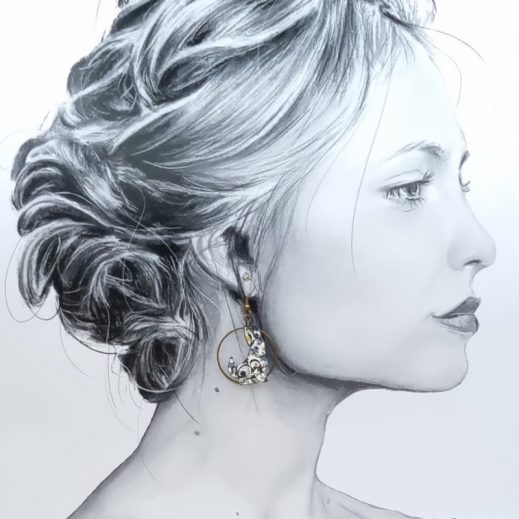 Boucles d'oreilles Lapin et Horloge en Liberty Adelajda brown Boucles d'oreilles Lapin et Horloge en Liberty Adelajda brown