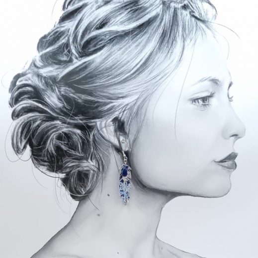 boucles d'oreilles colibri et plume en liberty strawberry thief majorelle boucles d'oreilles colibri et plume en liberty strawberry thief majorelle