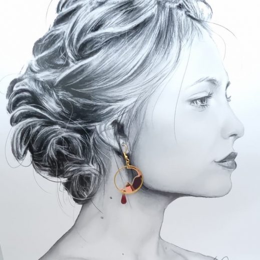 Boucles d'oreilles chats en liberty Revival Peony Boucles d'oreilles chats en liberty Revival Peony