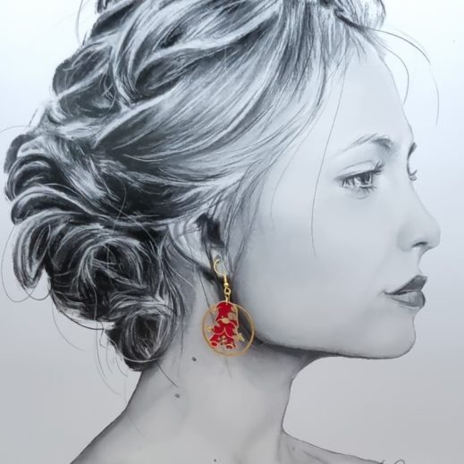 boucles d'oreilles lutins de noël liberty Capel Rubis boucles d'oreilles lutins de noël liberty Capel Rubis