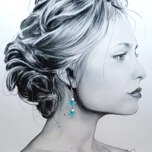 boucles d'oreilles Sapin et étoiles en Petit pan hanako menthe boucles d'oreilles Sapin et étoiles en Petit pan hanako menthe