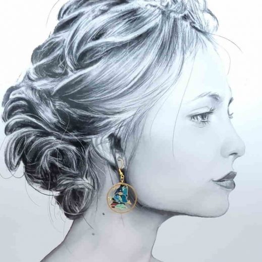 boucles d'oreilles lutins de noël liberty Faria B noir boucles d'oreilles lutins de noël liberty Faria B noir