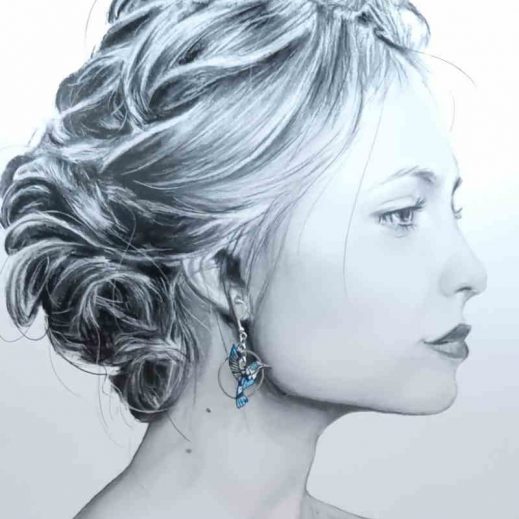 Boucles d'oreilles colibri liberty libby myosotis Boucles d'oreilles colibri liberty libby myosotis