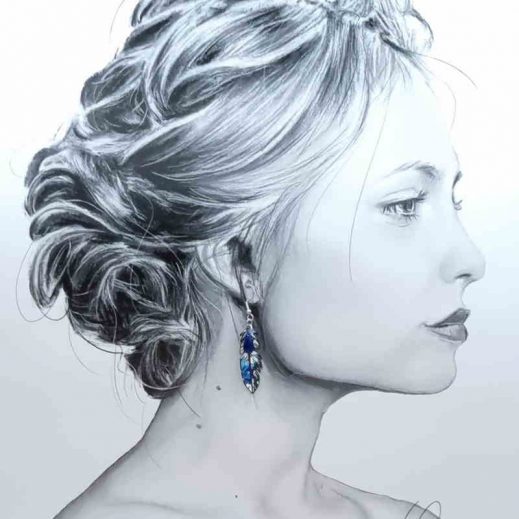 Boucles d'oreilles colibri liberty libby myosotis Boucles d'oreilles colibri liberty libby myosotis