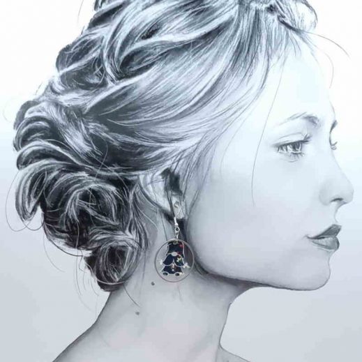 boucles d'oreilles lutins de noël liberty Donna leigh midnight boucles d'oreilles lutins de noël liberty Donna leigh midnight