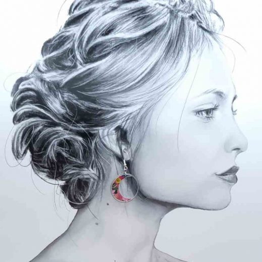 boucles d'oreilles lune et chouette liberty Faria B noir boucles d'oreilles lune et chouette liberty Faria B noir