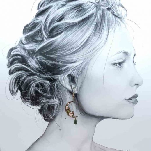 Boucles d'oreilles chat en liberty Emma Louise Pivoine Boucles d'oreilles chat en liberty Emma Louise Pivoine