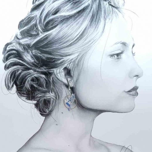 boucles d'oreilles colibri et fleur de tiaré en liberty margareth annie bleu boucles d'oreilles colibri et fleur de tiaré en liberty margareth annie bleu