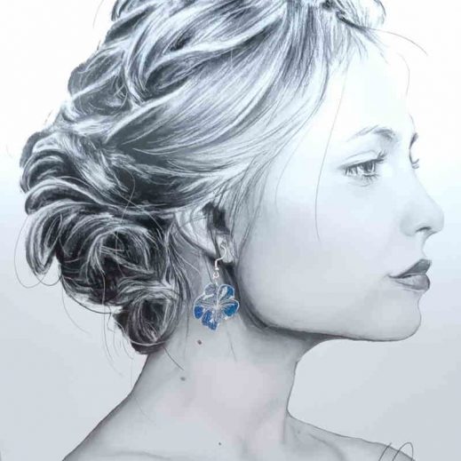 boucles d'oreilles colibri et hisbiscus en liberty margareth annie bleu boucles d'oreilles colibri et hisbiscus en liberty margareth annie bleu